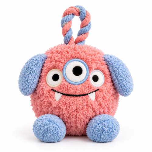 BumpyPaw Plush Rope-Loop Dog Toy