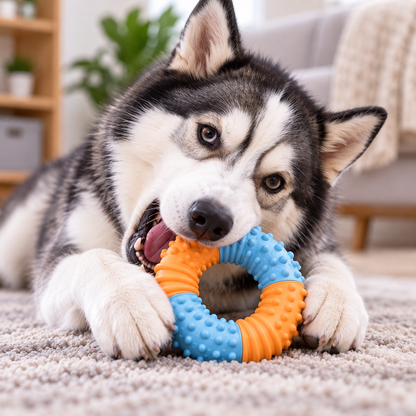 Orbit Bounce Textured Ring Dog Toy