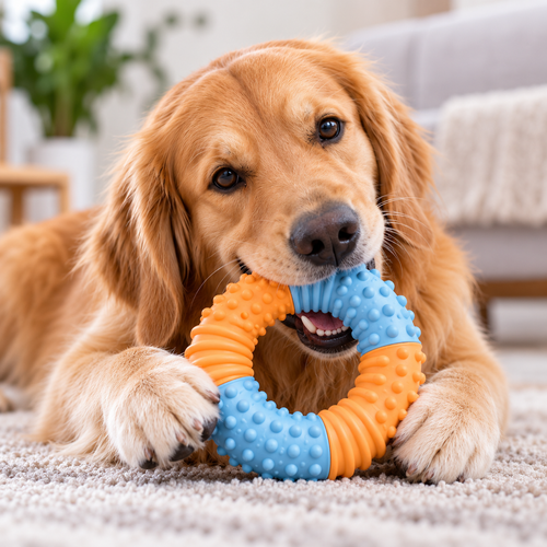 Orbit Bounce Textured Ring Dog Toy