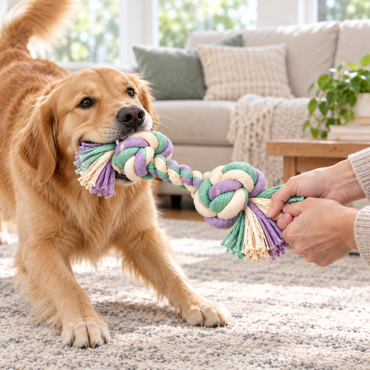 ColorPop Double-Knot Rope Dog Toy