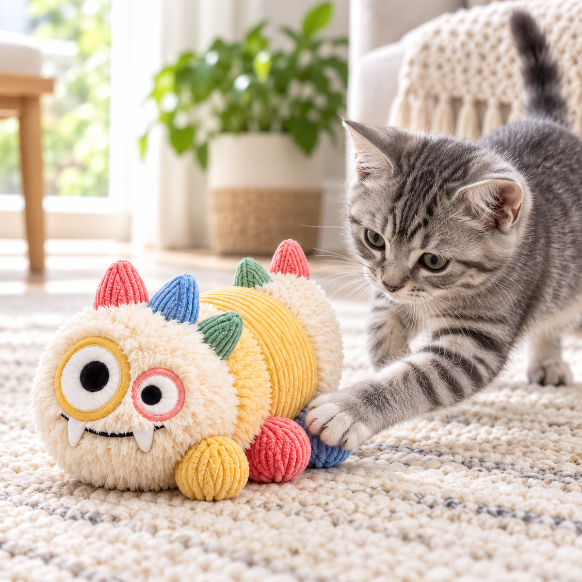 BumpyPaw Long Plush Monster Dog Toy