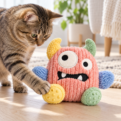 BumpyPaw  Multi-Texture Plush Monster Dog Toy