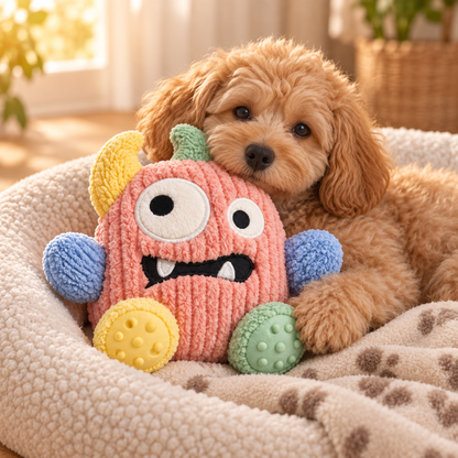 BumpyPaw  Multi-Texture Plush Monster Dog Toy